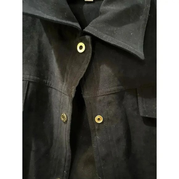St. John by Marie Gray Button-Down Black Sport shacket sueded Size S - Picture 5 of 10